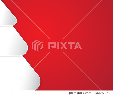 white Christmas tree on red background - Stock Illustration [36697969 ...