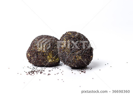 Bread crumb dumplings with poppy seeds isolated 36698360