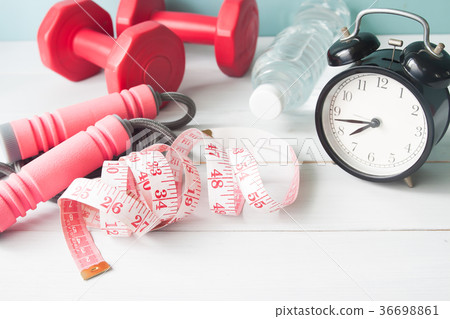 Sport and Fitness equipments with measuring-tape Sport and Fitness equipments with measuring-tape 36698861