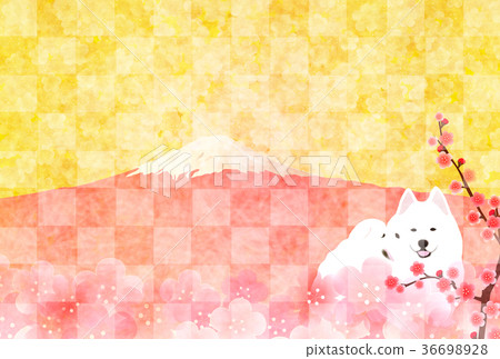 New Year's card, Mt. Fuji background 36698928