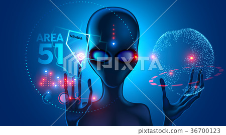 Extraterrestrial alien shows on the virtual map of 36700123