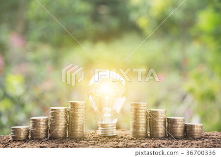 Energy saving light bulb and tree growing Energy saving light bulb and tree growing 36700336