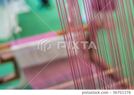 Traditional loom machine for weave Thai silk 36701376