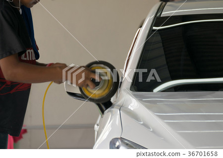 Polishing the car Polishing the car 36701658