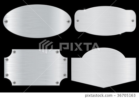 Metal plates on black background 36705163
