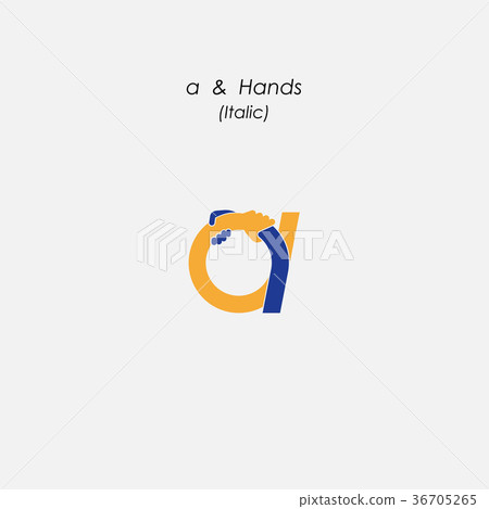 a - Letter abstract icon & hands logo design a - Letter abstract icon & hands logo design 36705265