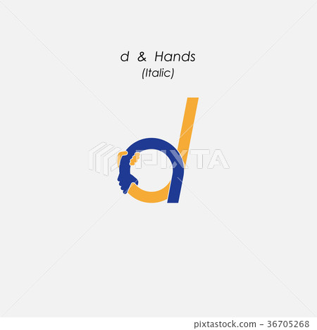 d - Letter abstract icon & hands logo design d - Letter abstract icon & hands logo design 36705268