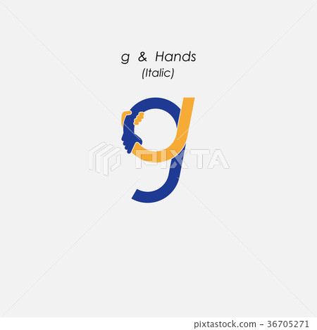 g - Letter abstract icon & hands logo design g - Letter abstract icon & hands logo design 36705271