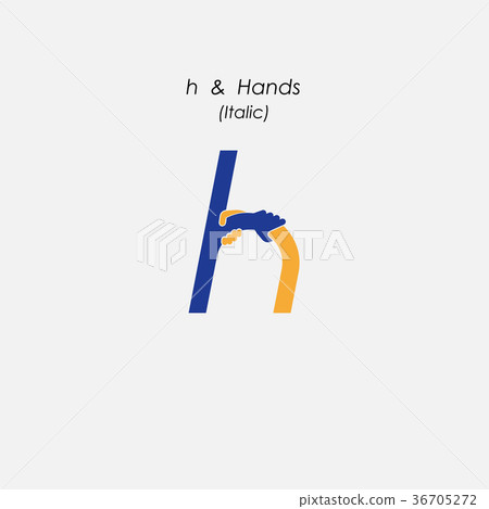 h - Letter abstract icon & hands logo design h - Letter abstract icon & hands logo design 36705272