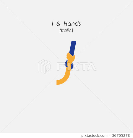 l - Letter abstract icon & hands logo design l - Letter abstract icon & hands logo design 36705278