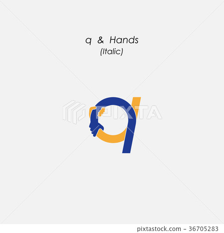 q - Letter abstract icon & hands logo design q - Letter abstract icon & hands logo design 36705283
