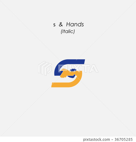 s - Letter abstract icon & hands logo design s - Letter abstract icon & hands logo design 36705285