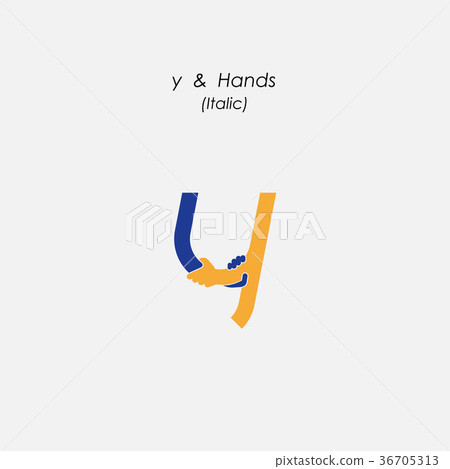 y - Letter abstract icon & hands logo design y - Letter abstract icon & hands logo design 36705313