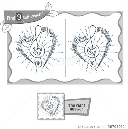 find 9 differences game  sheet music 36705911