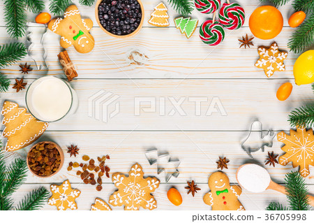 Cooking Christmas gingerbread cookies Cooking Christmas gingerbread cookies 36705998