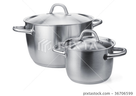 Two stainless steel pots Two stainless steel pots 36706599