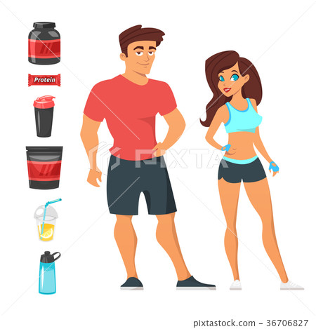 fitness man and woman athletes 36706827