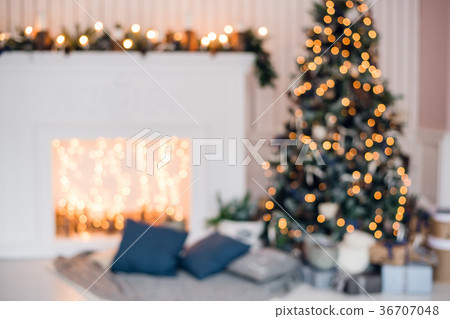 Christmas background with illuminated fir tree and Christmas background with illuminated fir tree and 36707048