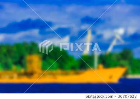 Cargo ship - blurred image 36707628