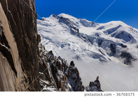 Mont Blanc massif in the French Alps 36708375