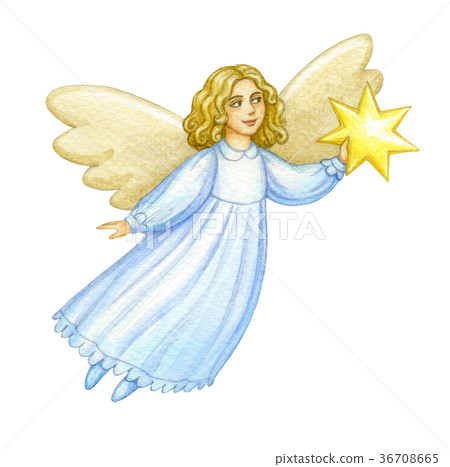 Watercolor christmas angel. Watercolor christmas angel. 36708665