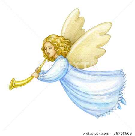 Watercolor christmas angel. Watercolor christmas angel. 36708666
