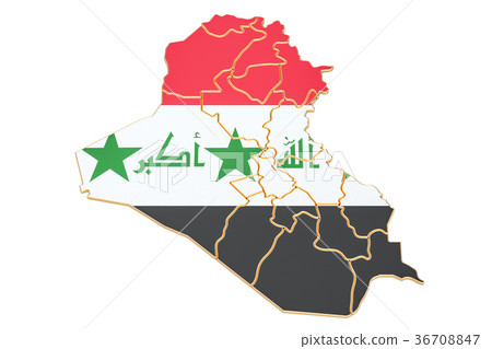 Map of Iraq, 3D rendering Map of Iraq, 3D rendering 36708847