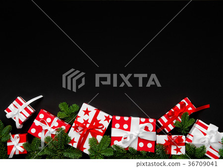 Christmas decoration gift box pine tree branches Christmas decoration gift box pine tree branches 36709041