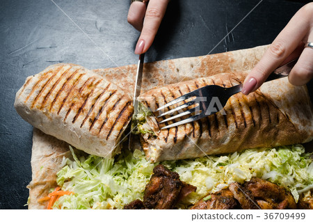 shawarma tasting traditional cuisine fast food shawarma tasting traditional cuisine fast food 36709499