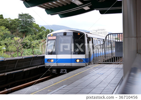 Motion of mass rapid transit arriving  36710456