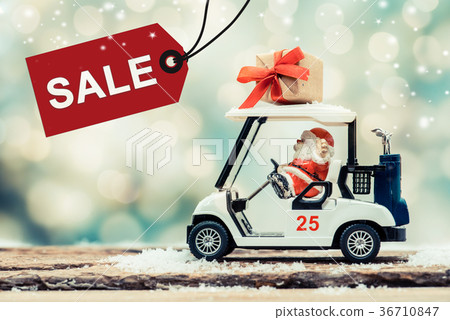 Merry Christmas and Happy New Year, Santa golf car 36710847