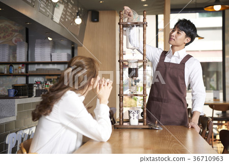Barista, customer, cafe Barista, customer, cafe 36710963