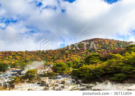 Unzen hell and autumn leaves silk hell Nagasaki Unzen hell and autumn leaves silk hell Nagasaki 36711804