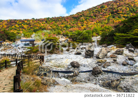 Unzen hell and autumn leaves silk hell Nagasaki Unzen hell and autumn leaves silk hell Nagasaki 36711822