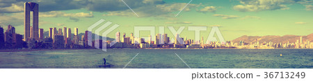 panoramic view of Benidorm seaside panoramic view of Benidorm seaside 36713249