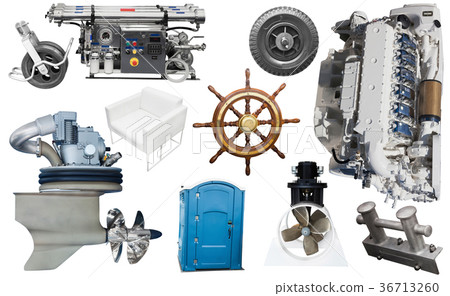 Isolated equipment and parts of modern yacht 36713260