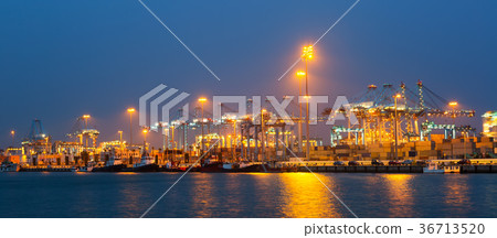 night panorama of seaport night panorama of seaport 36713520