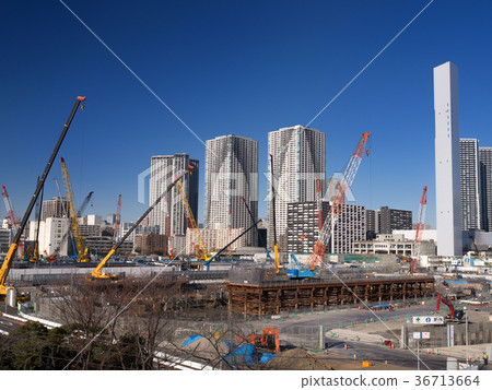 Construction site of Harumi wharf 36713664