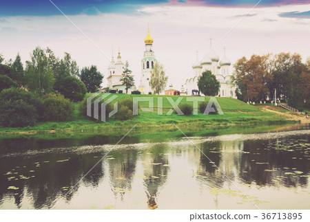 Kremlin (Cathedral) Square at sunny day in Vologda, Russia Kremlin (Cathedral) Square at sunny day in Vologda, Russia 36713895