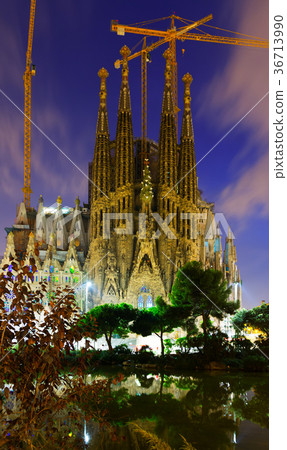 Sagrada Familia in twilight. Barcelona Sagrada Familia in twilight. Barcelona 36713990