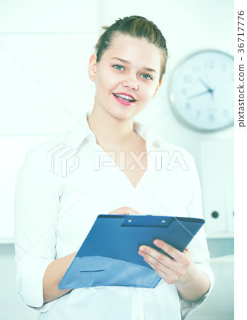 Manager woman is signing contract Manager woman is signing contract 36717776