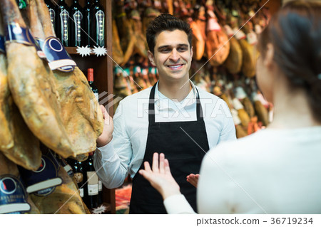 Brunette choosing iberico and serrano Brunette choosing iberico and serrano 36719234