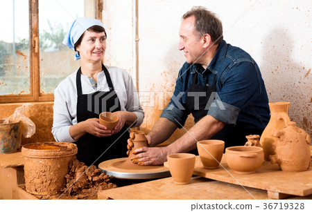 Potters displaying their product at the workshop Potters displaying their product at the workshop 36719328