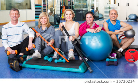 Elderly people in a gym Elderly people in a gym 36720234