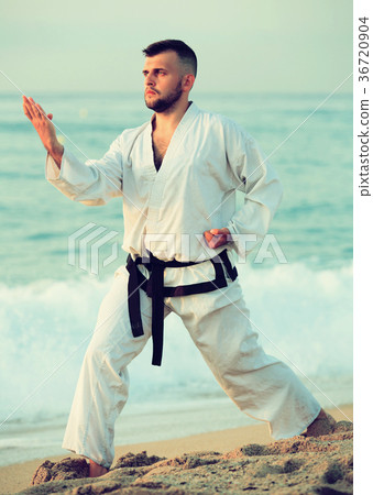 Guy doing karate poses Guy doing karate poses 36720904