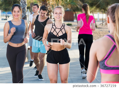 Active people during running training 36727159