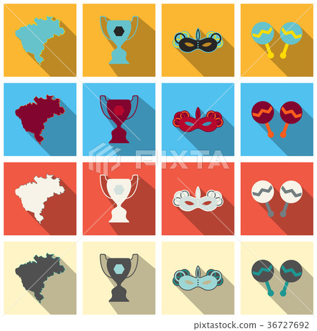 Brazil icons collection. Vector illustration with 36727692