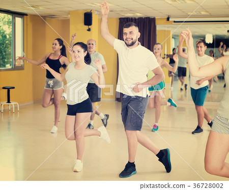 People dancing rock-and-roll in the hall People dancing rock-and-roll in the hall 36728002