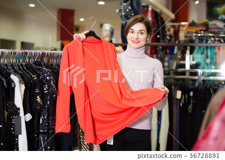 Positive customer deciding on jersey cardigan Positive customer deciding on jersey cardigan 36728891