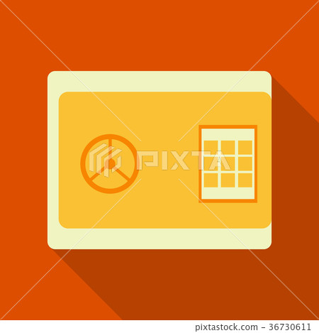 Metal bank safe vector icon in a flat style Metal bank safe vector icon in a flat style 36730611